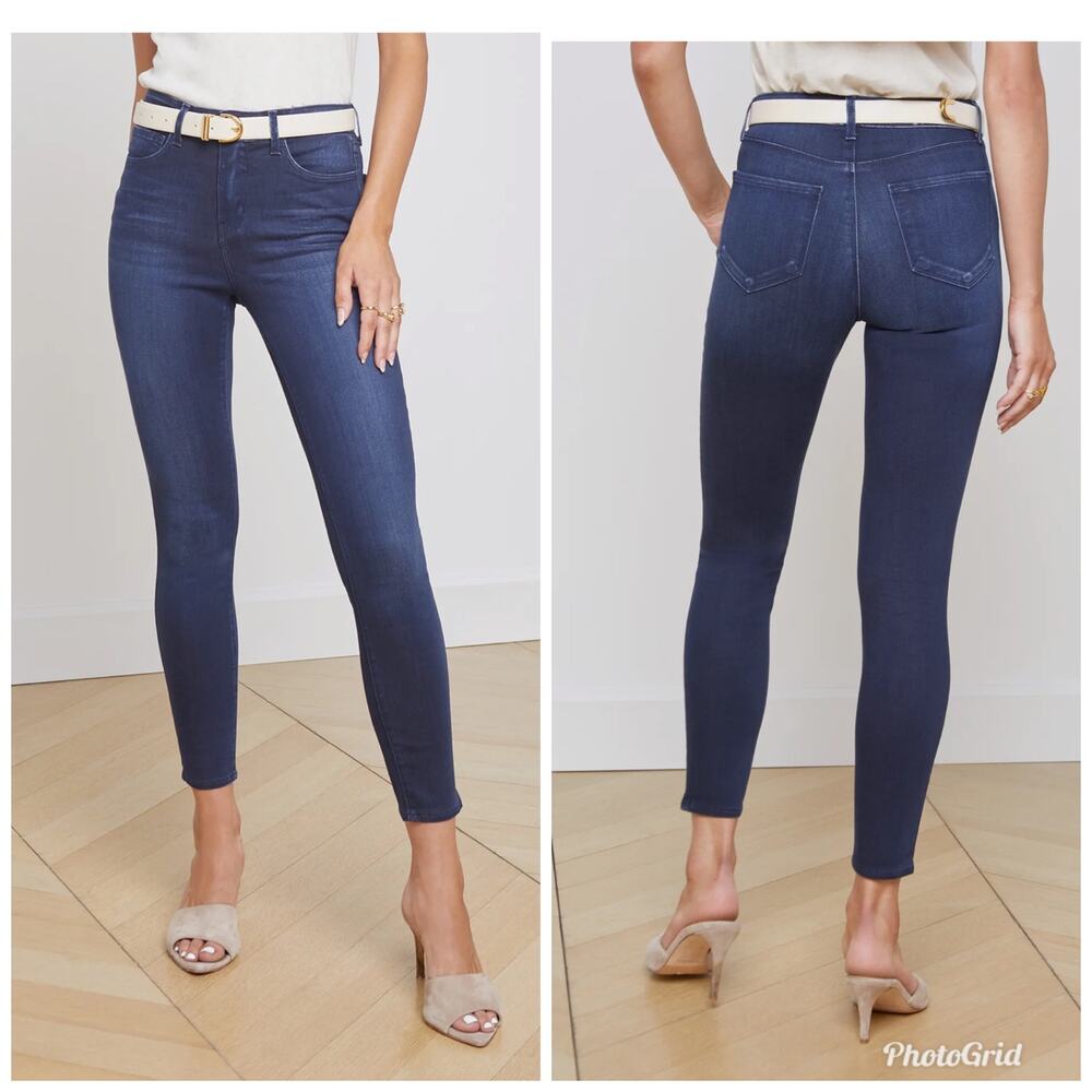L'Agence The Margot High Rise Ankle Skinny Jeans in Natural Denim Size 25 NWT